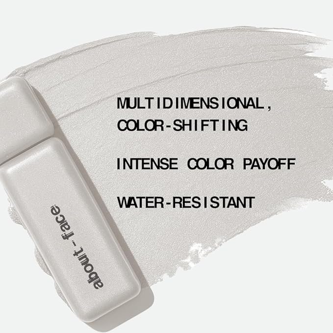 aboutface Fractal Glitter Eye Paint Refract – Smudge-Proof, Long-Lasting Liquid Eyeshadow – Intense Sparkle with Mousse Texture – Vegan, Cruelty-Free – 0.13oz (Soft Silver)