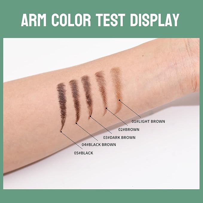 Microblading Eyebrow Pen, 4 Tip Precise Microblade Eyebrow Pencil That Looks Like Hair, Waterproof Natural Eye Brow Pencils for Women, Non Dry Out and Last All Day (Light Brown)