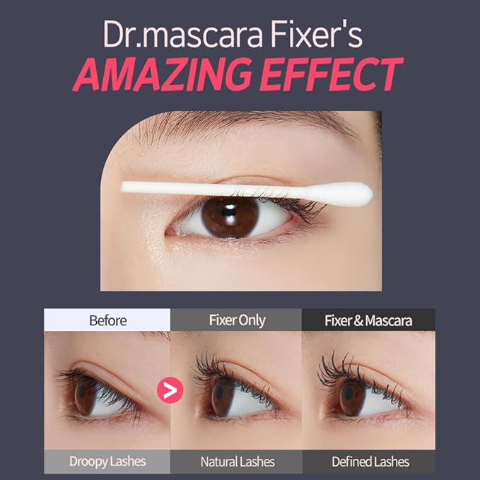 ETUDE Dr. Mascara Fixer, Korean Mascara Fixer, Long-Lasting Wax Formula, All-Day Curl Hold, Smudge-Proof, Korean Makeup, Beauty, Vegan Certified, Black (0.203 Fl Oz)