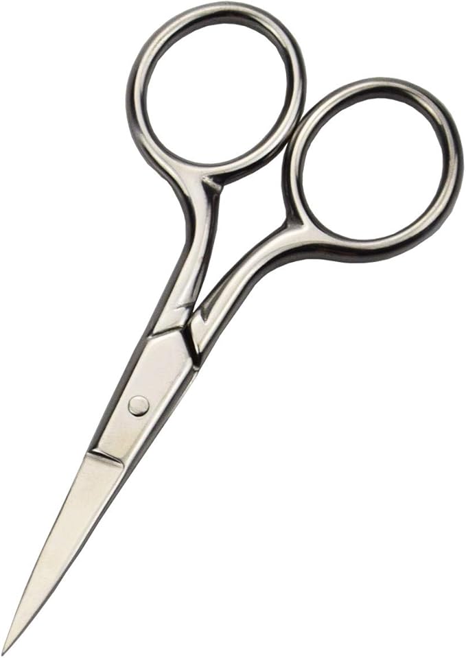 Motanar Professional Grooming Scissors for Personal Care Facial Hair Removal and Ear Nose Eyebrow Trimming Stainless Steel Fine Straight Tip Scissors Men