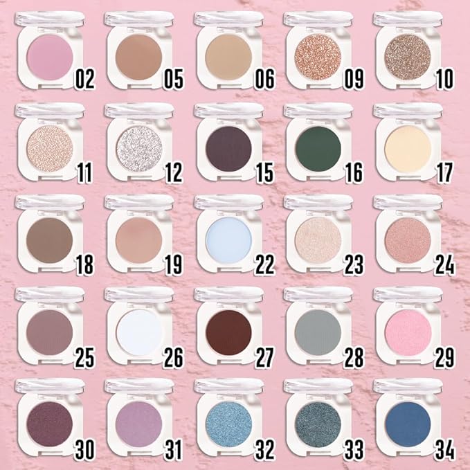 Nude Pink Matte Eyeshadow Palette for Women, Single Monochrome Eye Shadow Makeup, Shiny Pressed Powder, Blendable Natural sombras para ojos, Holographic,Vegan,Travel -19