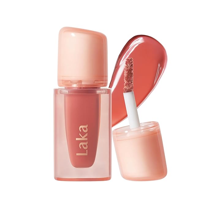 Laka Jelling Nude Gloss Mini, 1.9g/0.07oz, Sheer Hydrating Lip Oil with No Stain, Non-Sticky, Nourishing Gloss for a Fresh, Glowy Look, Vegan, Clean Beauty Makeup, K-Beauty (#310 Melbaring)