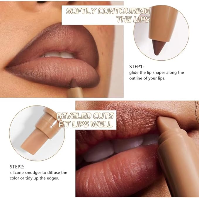 Waterproof Matte Lip Liner Pencil with Silicone Smudger – Long-Lasting Retractable Velvet Crayon, Vegan & Cruelty-Free, Define & Sculpt Lips for Work, Date, Party & Travel (04#, pack of 1)