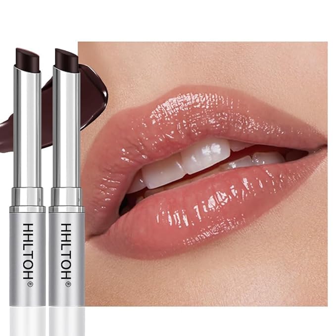 Honey Butter Lipstick Tinted Lip Balm, Shine Moisturizing Plumper Lipstick for Women, Natural Nourishing Hydrating Lip Gloss Stain for Dry Lips, Lightweight Lip Liner Care Makeup, Vegan - 2Pc Black