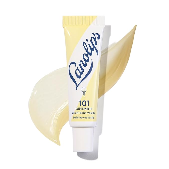 Lanolips 101 Ointment - Lanolin Lip Balm for Smooth, Hydrated & Healthy Lips - Multipurpose Ointment with Lanolin Oil for Dry Cuticles & More - Online Exclusive - Vanilla (0.35 oz)