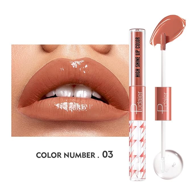 Generic Y-HaLi Double Headed Lip Gloss Moisturizing Lip Oil - Does Not Fade, Honey Lip Gloss and Red Lips - Long-lasting Formula (#03)