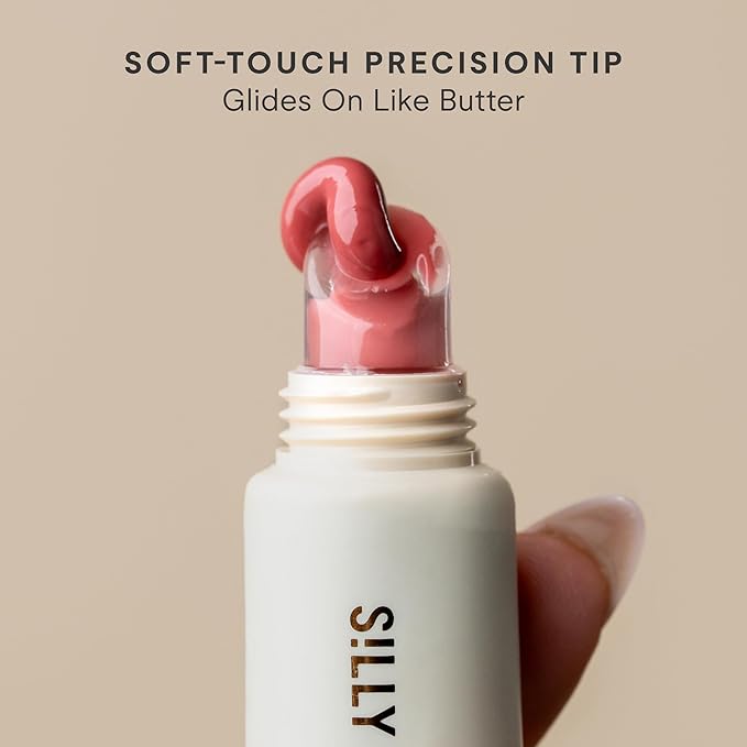 Silly George Lip Gloss Revival - Glossy Hydrating Glaze with Peptides, Shea Butter, & Moisturizing Argan, Macadamia, Babassu Oil for Dry Lips, Clean Beauty Products, Rosewood, 15ml Tubes