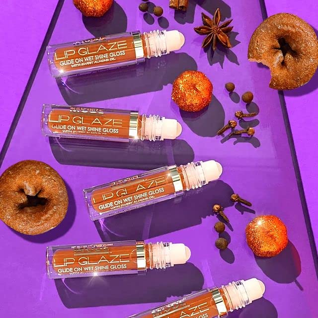 MODE Lip Glaze Spiced Pumpkin Donut Flavored Lip Gloss, Delicious Yummy Flavor, Roll On Sweet Wet Nourishing Shine, Moisturizing Natural Skincare Fruit Oils, Made in NY USA