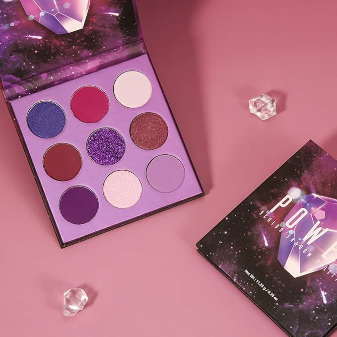 docolor Eyeshadow Palette 9 Colors Gemstone Shadow Palette Highly Pigmented Mattes Shimmers Smokey Glitter Cream Colorful Powder Blendable Long Lasting Waterproof Makeup Palette-Purple