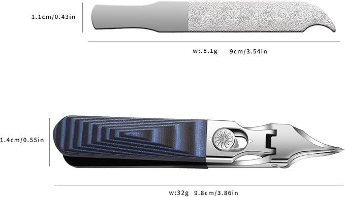 Ingrown Toenail Clippers with Curved Sharp Blade, Toe Nail Clippers for Ingrown Nails, Toenail Nipper for Seniors with Thick Toenails (Straight Blue C)
