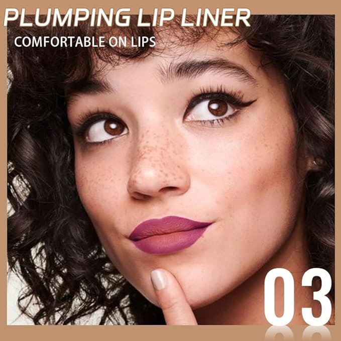 Matte Lip Liner – Dual-Ended Retractable Pencil with Silicone Smudger, Waterproof Long Wear Crayon for Flawless Contour & Plump Lips, Vegan Cruelty-Free Beauty for Everyday Elegance (03#, 1PCS)
