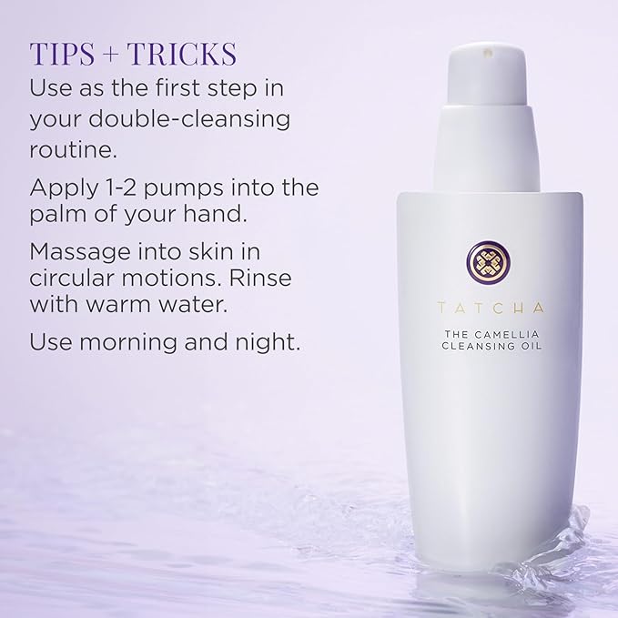 TATCHA Pure One Step Camellia Cleansing Oil | 2 in 1 Makeup Remover Oil & Face Wash | 150 ml / 5.1 oz