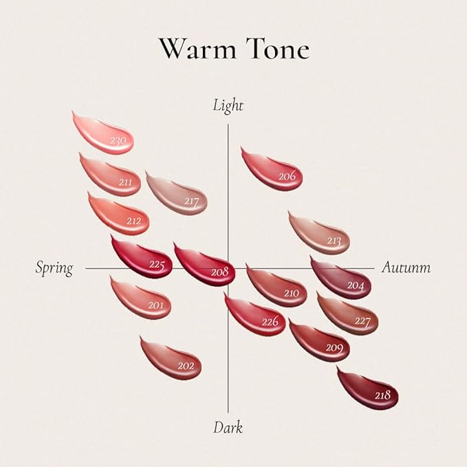 DINTO Blur-Glowy Lip Tint - Glossy Finish, Hydrating, Long Lasting, Lightweight Texture, Non-Sticky, Vegan & Cruelty-Free, K beauty (204 Modestia, 0.11 fl.oz) (30 colors)