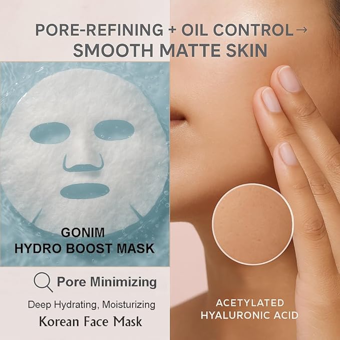 GONIM Face Mask Korean Skin Care with Hyaluronic Acid Serum, Vitamin C, Collagen Activation-Hydrating Face Masks Skincare, Anti Aging & Moisturizing Sheet Mask for All Skin Korean Face Mask 30mlx10pcs