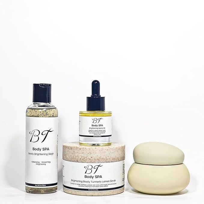 BT Booty Spa Scrub Set – Turmeric Lemon Booty Scrub for Dark Spots & Smooth Glowing Booty