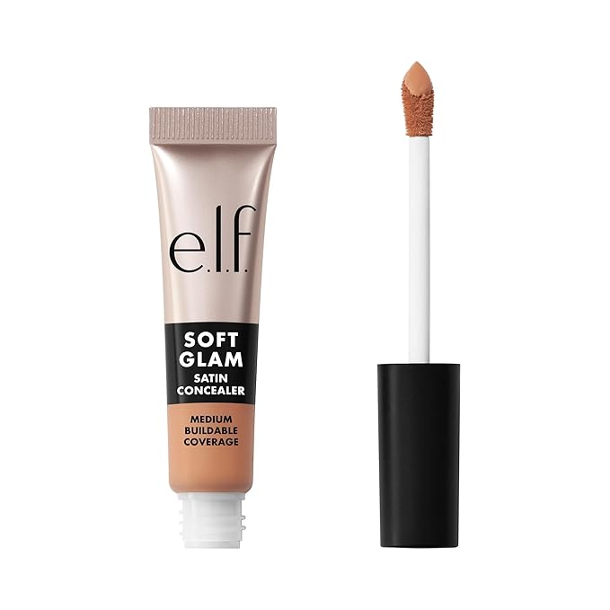 e.l.f. Soft Glam Satin Concealer, Medium Coverage For Blemishes & Under-Eye, Crease-Resistant, Long Lasting, Vegan & Cruelty-Free, 35 Medium Cool