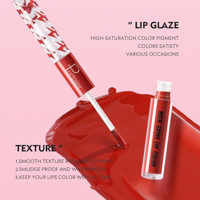 Generic Y-HaLi Double Headed Lip Gloss Moisturizing Lip Oil - Does Not Fade, Honey Lip Gloss and Red Lips - Long-lasting Formula (#07)