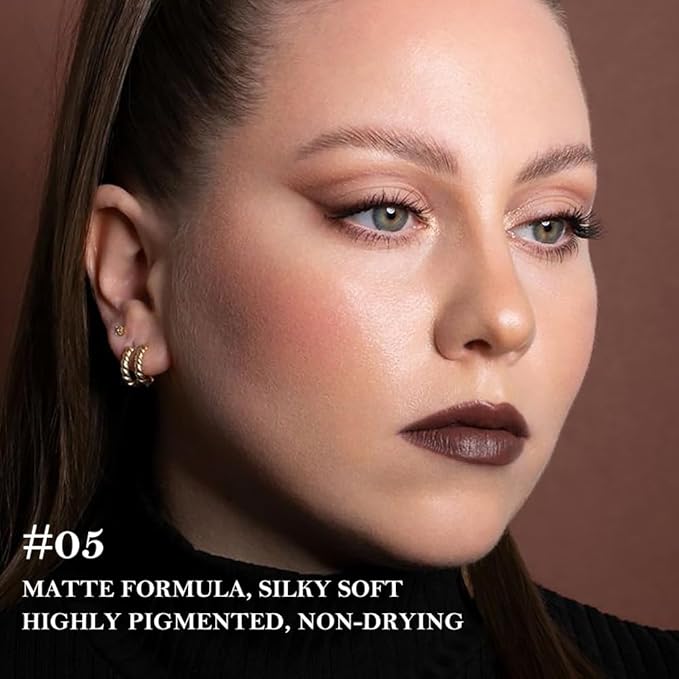 2Pcs Gradient Matte Lipstick Crayon Lip Liner pencil, Flawless Contour Gradual Ombre Effect lip Pencil, for Women Long Lasting Waterproof Smudge Proof Lipstick Pencil 05#+08#