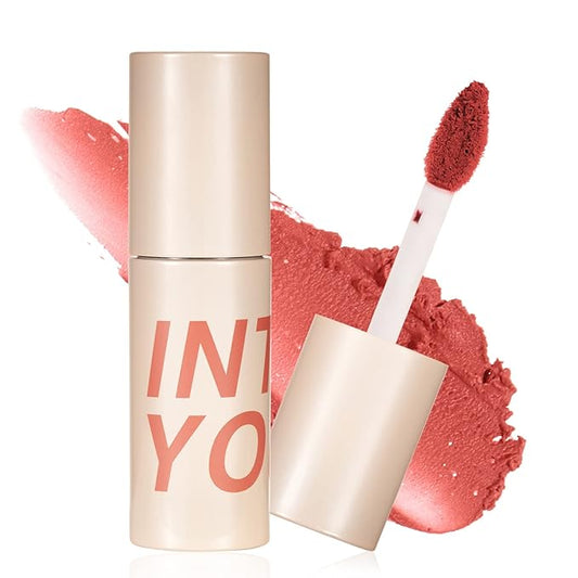 INTO YOU Super Stay Matte Lipstick - Dual-Use for Lips & Cheek, Red Long Lasting Waterproof & Smooth Clay Mousse, For Women (W2)