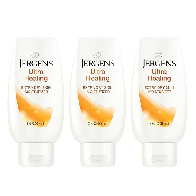 Jergens Ultra Healing Lotion for Extremely Dry Skin, Moisturizer to Relieve and Repair Rough Spots, Improves Skin Texture, Hand and Body Lotion with Vitamins E, C, & B5, 3 Oz (Pack of 3)