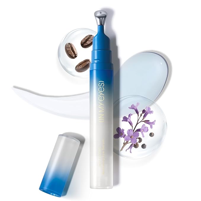 Caffeine Eye Serum, Firming Hydrating Renewing Eye Cream with Bakuchiol Hyaluronic Acid for Reduces Fine Lines, Dark Circles & Puffy Bags, Eyes Care with Zamak Applicator, 0.5 fl. oz