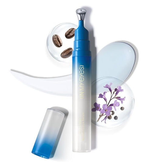 Caffeine Eye Serum, Firming Hydrating Renewing Eye Cream with Bakuchiol Hyaluronic Acid for Reduces Fine Lines, Dark Circles & Puffy Bags, Eyes Care with Zamak Applicator, 0.5 fl. oz