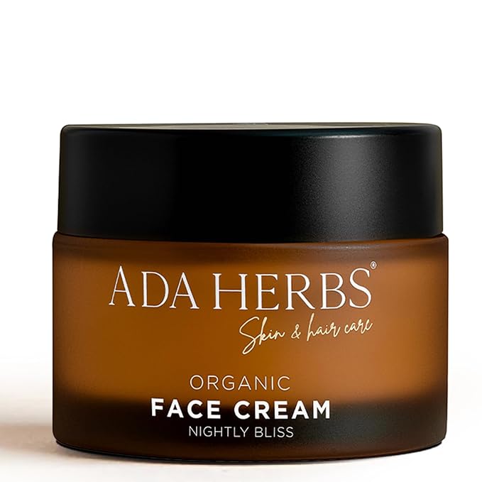 ADA HERBS Night Cream with Argan Oil & Honey - Anti-Aging Overnight Face Moisturizer for Dry Sensitive Skin - Organic Repair Cream with Shea Butter & Aloe Vera - Scar Care - 95% Natural (1.7 oz)