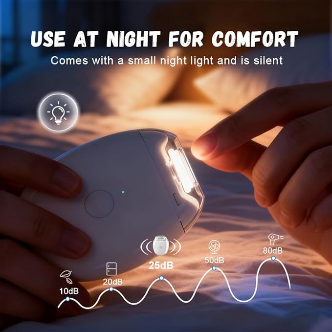 Universal Automatic Fingernail Grinder,Portable Electric Nail Clipper with LED Light and 3 Speeds,360° Silent Auto Fingernail Cutter and Polishing Trimmer for Safe (1 PCS)