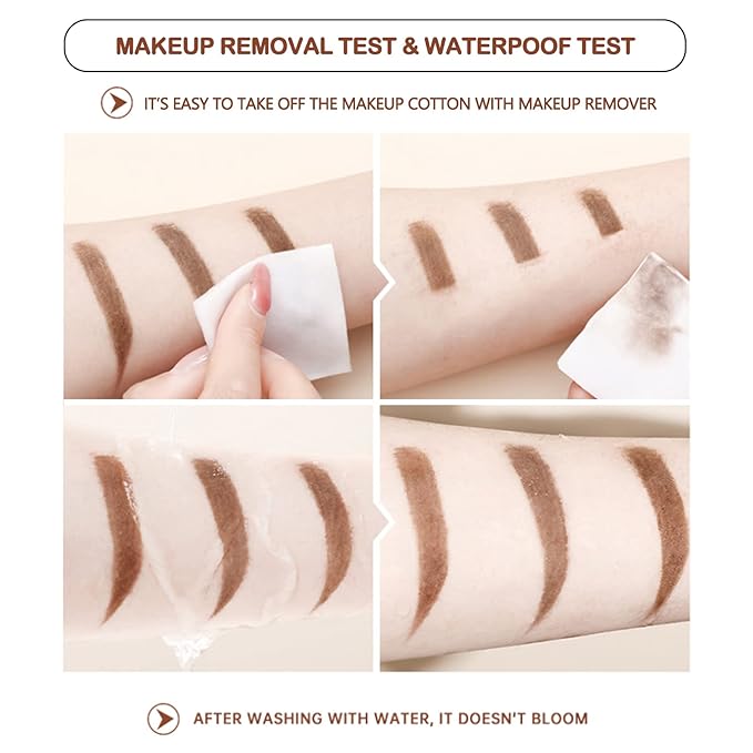 3 Pcs Waterproof Eyebrow Pencil Dark Brown, Premium Eye Brow Pencil Brn with Spoolie Brush, Longwearing for Perfect Brows, Professional, Precision, Defines, Universal Benefit Eyebrow Pencil, O'CHEAL