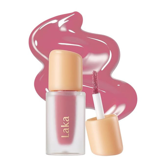 Laka Fruity Glam Lip Tint Mini, 1.9g/0.07oz, Glowing Lip Stain with Wide Color Spectrum, Hydrating & Lightweight Texture, Long-Lasting Bold Stain, Non-Sticky, Vegan, K-Beauty (#137 Breeze)
