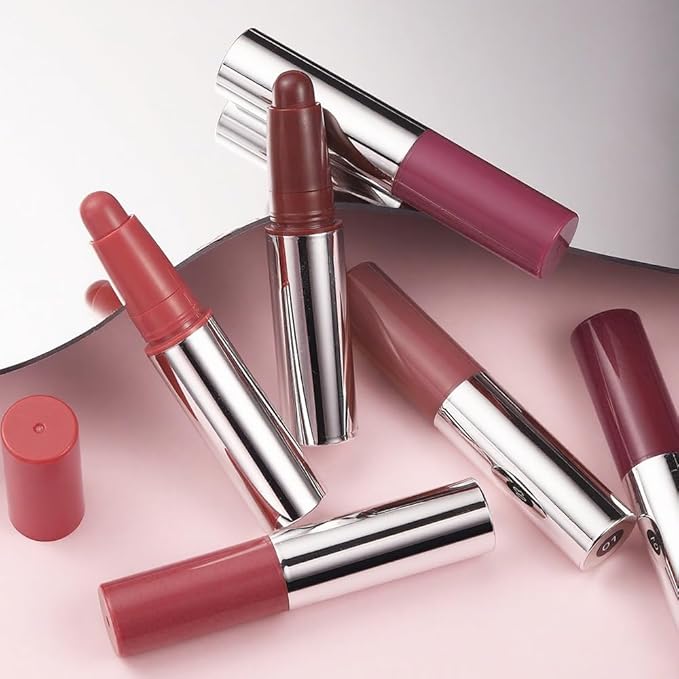 Cerise Matte Lipstick Crayon - High Pigment Creamy Formula, Waterproof Long Lasting, Smooth Glide Application, Non-Sticklipstick, Ultra Thin Lightweight, Velvet Matte Lip Feel for Women 02#