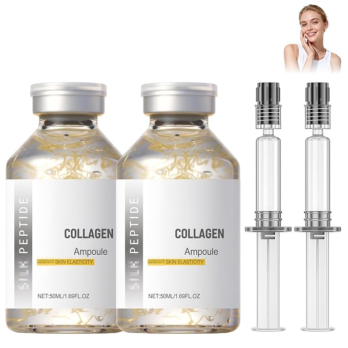 2Pcs SilkPeptide Intensive Lifting Ampoule,Collagen Peptide Intensive Lifting Serum,Korean Anti Aging Serum for Face Tightening,Lifting,Smoothing,Hydrating,100ML
