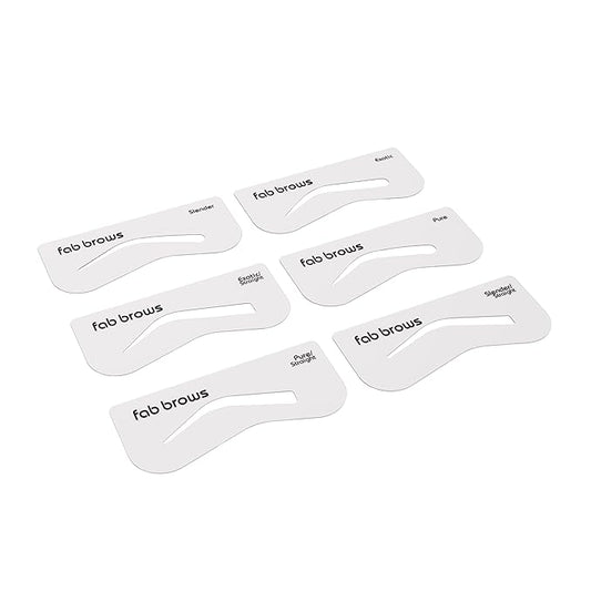 Fab Brows Duo Eyebrow Stencils | 6 Natural-Looking Brow Shapes | Easy Eyebrow Shaper Stencil | Fits All Faces & Sizes | Eyebrow Stencil Kit for Beginners & Professionals | Stencils Only, Cruelty-Free