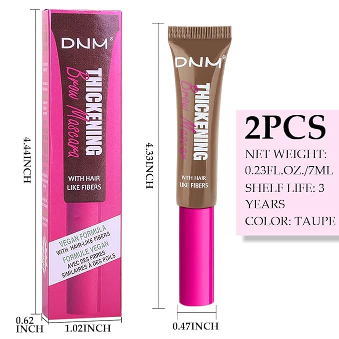 BINGBRUSH Tinted Thickening Brow Gel Brown Mascara,Brow Fast Sculpt,Waterproof, Transfer-proof, Brush to Fill in Eyebrows and Cover Gray Hairs - Cruelty Free - Light Medium Brown (2pcs 06 Brunette)