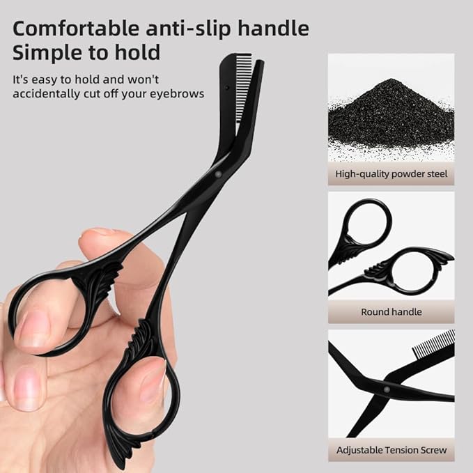 OFIDUS Eyebrow Scissors Trimmer with Comb Gift for Men and Women Stocking Stuffers