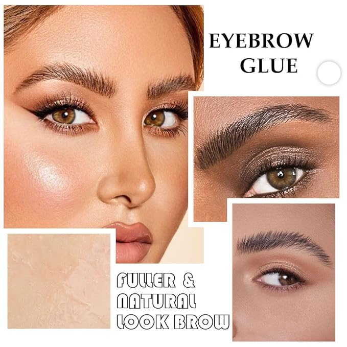 BINGBRUSH Tinted Thickening EYE Brow Glue Mascara,Brow Fast Sculpt,Waterproof, Transfer-proof, Brush to Fill in Eyebrows and Cover Gray Hairs - Cruelty Free - Light Medium Brown (2Pcs 09 transparent)