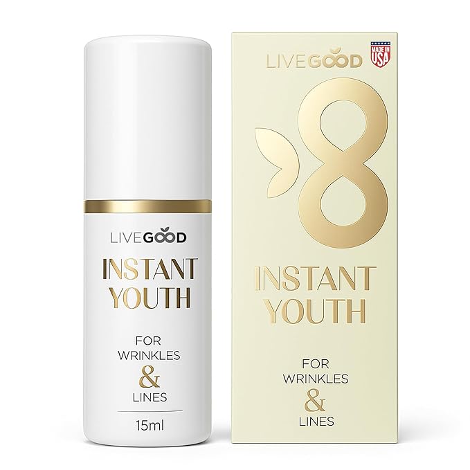 LIVEGOOD™ Instant Youth, Wrinkle Reducer – Rapid Action Eye Cream for Fine Lines, Puffiness & Under-Eye Bags, Lightweight Anti-Aging Formula, Smoother Appearance, 15ml Bottle