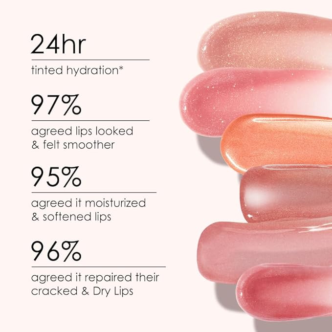 CATKIN Tinted Lip Balm Glitter Lip Stain Ultra Hydrating Lip Moistrurizer Lip Care with Vitamin E Nourishing For Cracked & Dry Lips 0.12 oz C11 Fairy - Coral Pink