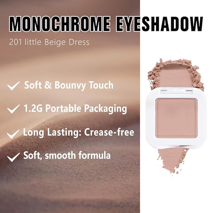Matte Singe Eye Shadow Palette Makeup, Matte Nude Pink Monochrome Eyeshadow For Old Women, Mini Singe Pressed Pigmented Waterproof Sombras Para Ojos, Vegan, Talc, Paraben & Cruelty Free, 19