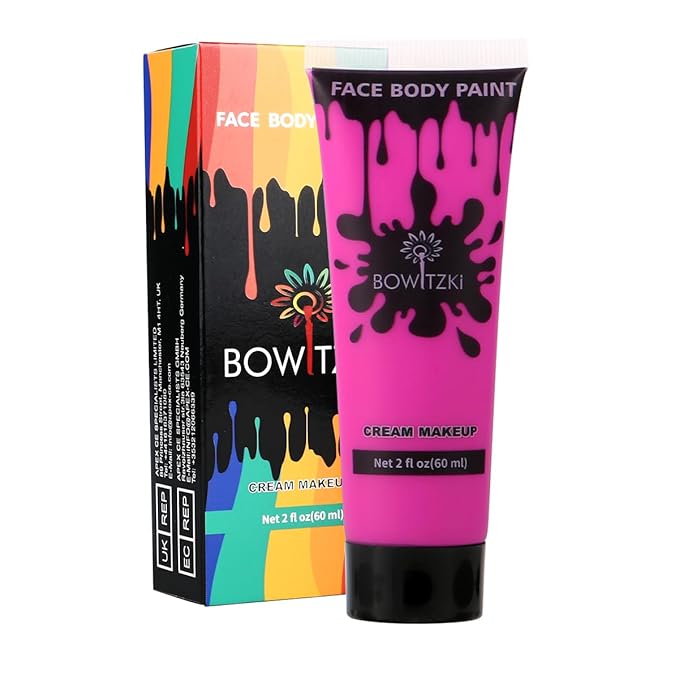 Bowitzki Face and Body Paint 2oz Cream Makeup 60ml Water Based Face Painting Special Effects For Adults Children Kids Halloween Christmas Party Stage Cosplay (Rose)
