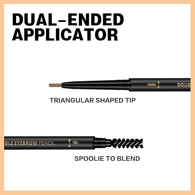 O'CHEAL Light Brown Eyebrow Pencil for Women, Premium Eye Brow Pencil with Spoolie Brush, Longwearing for Perfect Brows, Precision, Defines, Universal Waterproof Double-head Eyebrow Pen