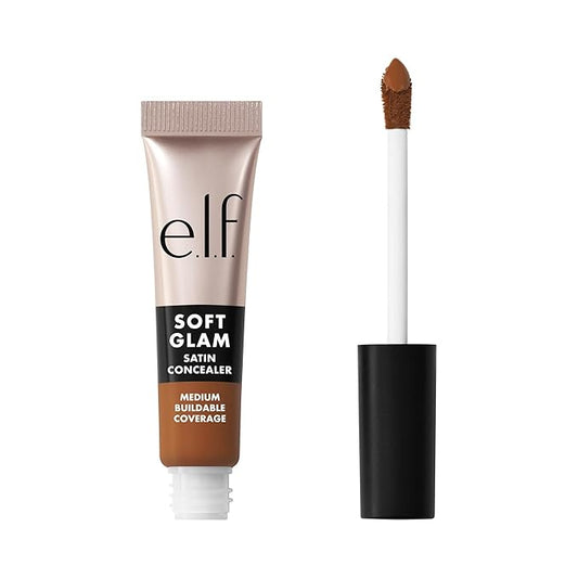 e.l.f. Soft Glam Satin Concealer, Medium Coverage For Blemishes & Under-Eye, Crease-Resistant, Long Lasting, Vegan & Cruelty-Free, 50 Deep Warm