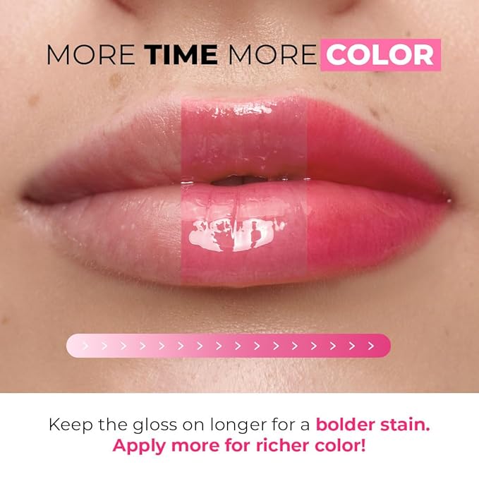 Lamel All-in-One Lip Oil - Lightweight, Tinted, Plumping, Hydrating Lip Gloss - Lip Balm for Day & Night Use, Long-Lasting Lip Stain, Lip Glow Oil, No-Sticky Gloss, Lip Plumper Tint - Peachy №401