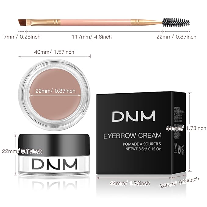 BEFIVECOK 2Pcs Brow Pomade Set with Dual-ended Eyebrow Brush, High pigment Water proof Natural finish Eyebrow Makeup Set with Eyebrow Brush for Women and Girls（02#）