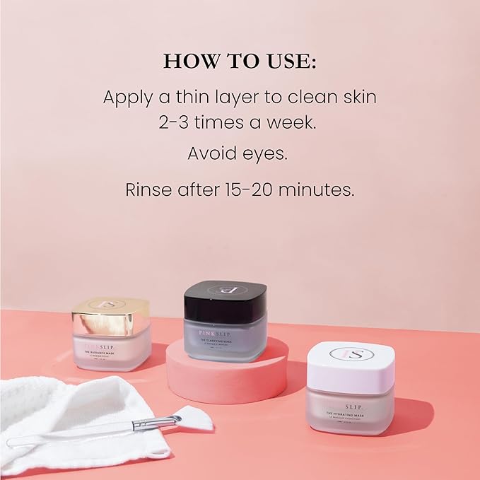 The Hydrating Face Mask, For Sensitive Skin, Hydration Formulate with Maritech Bright Seaweed, Multi-Weight Hyaluronic Acid, Pink Slip Beauty