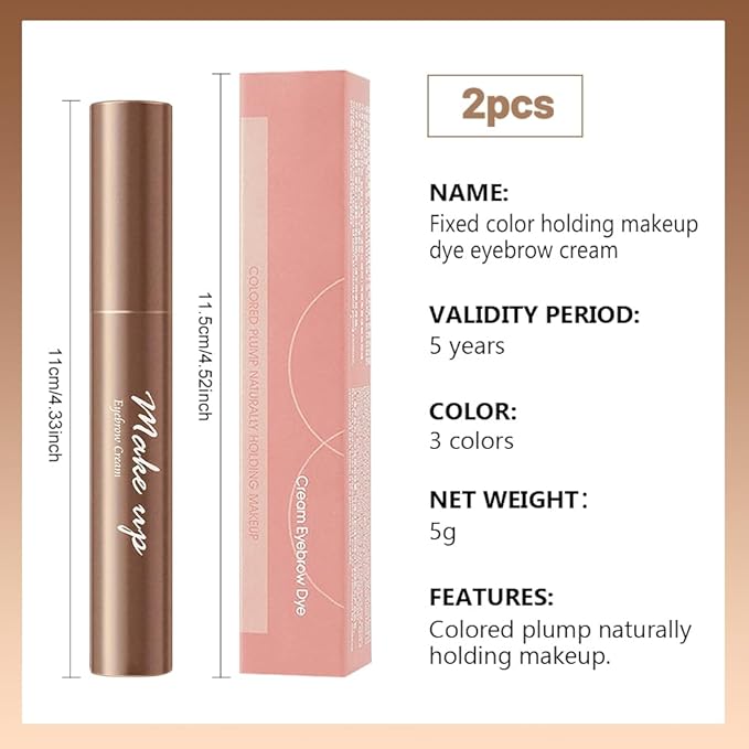 2pcs Light Brown Brow Gel set – Volumizing, Buildable, Wax-Gel Hybrid for Full, Voluminous Brows, Locks Hairs in Place, Waterproof, Available in Brunette (03#)
