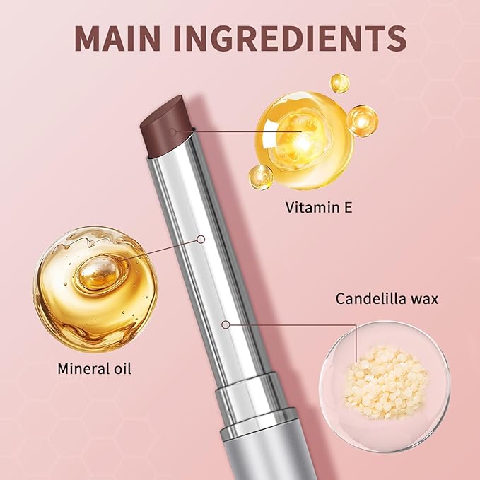 URQT Nude Honey Lipstick Tinted Lip Balm – Moisturizing Sheer Lip with Natural Shine, Hydrating & Lightweight Lip Tint, Long-Lasting Dark Cherry Tinted Balm Lip Stain (Nude Honey)