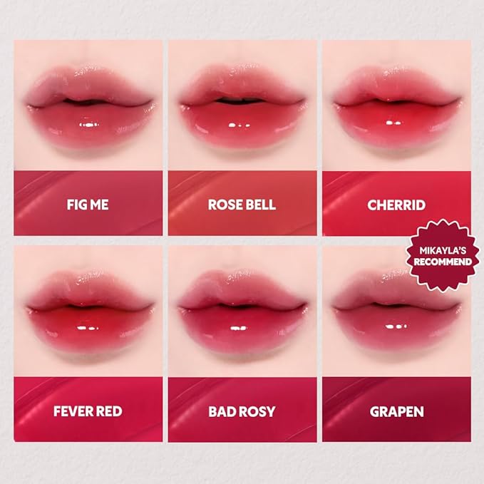 TIRTIR [*Mini Size Waterism Tinted Lip Gloss #14 Rose Bell, 0.06 Fl Oz – Kiss Ready Lipgloss, 12H Long Lasting Non Sticky Natural Tinted Glow Korean Multiuse Cheek and Lip Tint for Women gift