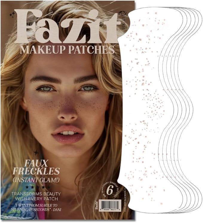 Fazit Makeup Patches - Faux Freckles - Glow Up Make-Up Patches - Cute Glitter Makeup Accessories For Women - Cosmetic Glitter For Face