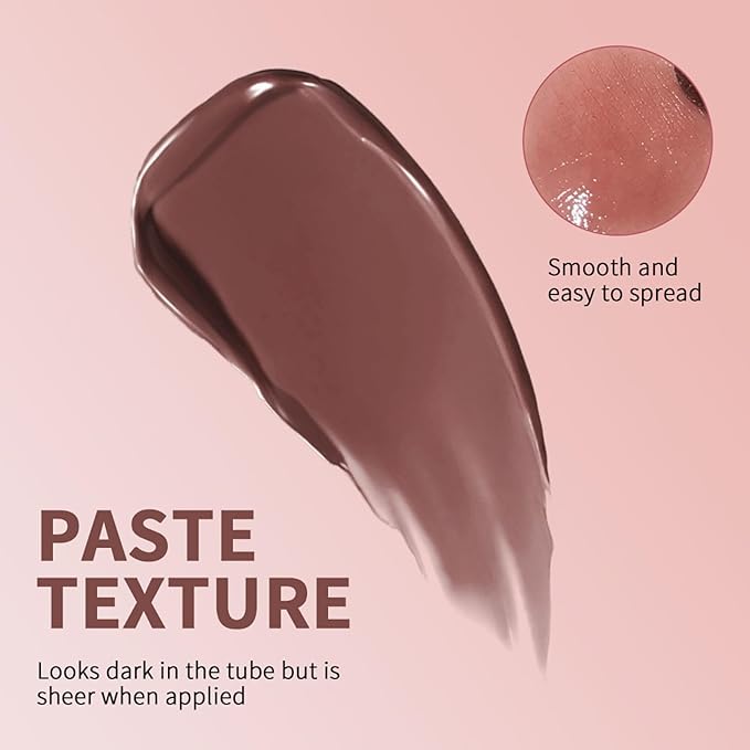 URQT Nude Honey Lipstick Tinted Lip Balm – Moisturizing Sheer Lip with Natural Shine, Hydrating & Lightweight Lip Tint, Long-Lasting Dark Cherry Tinted Balm Lip Stain (Nude Honey)
